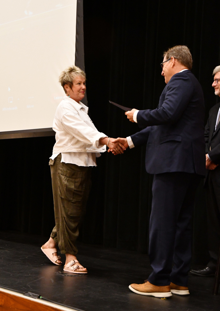 Marianne Holton receiving Lifetime Achievement Award