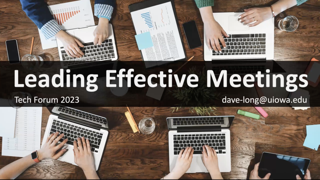Leading effective meetings